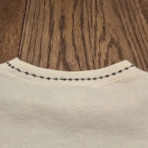 Sunflower Patchwork Embroided Hem Crewneck Granny Sweater Cottagecore - Picture 10 of 11